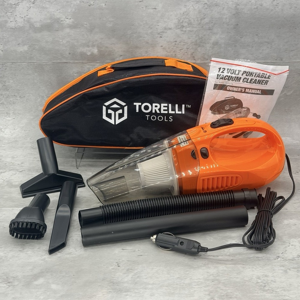 Torelli Tools 12v Portable Auto Vacuum With Accessory Set For Cars Open Box